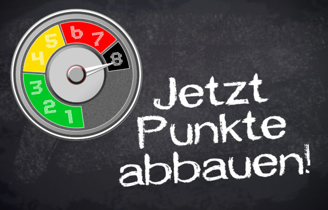 Kreidetafel mit Punktetacho